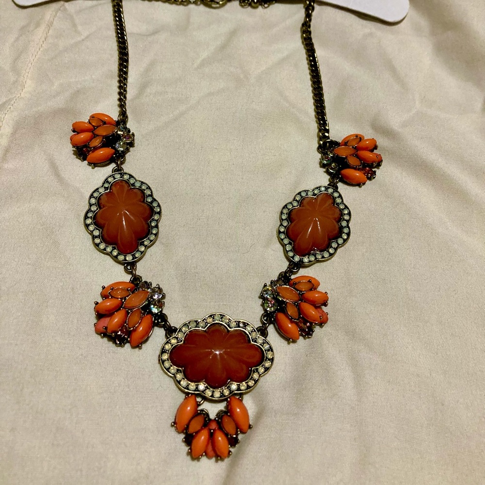 Maurices Coral Gem Necklace NWT